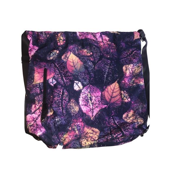 Leaf Print Drawstring Backpack Front‎ Pocket Casual Daypack - Picture 4 of 12